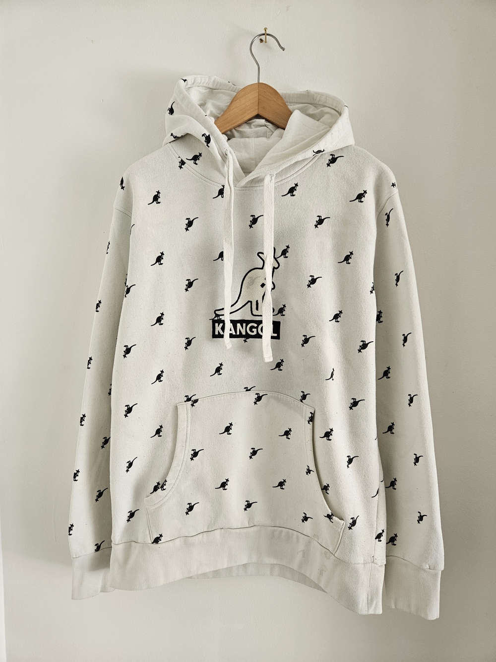 Kangol Hoodie Mens Large All Over Kangaroo Print United Kingdom